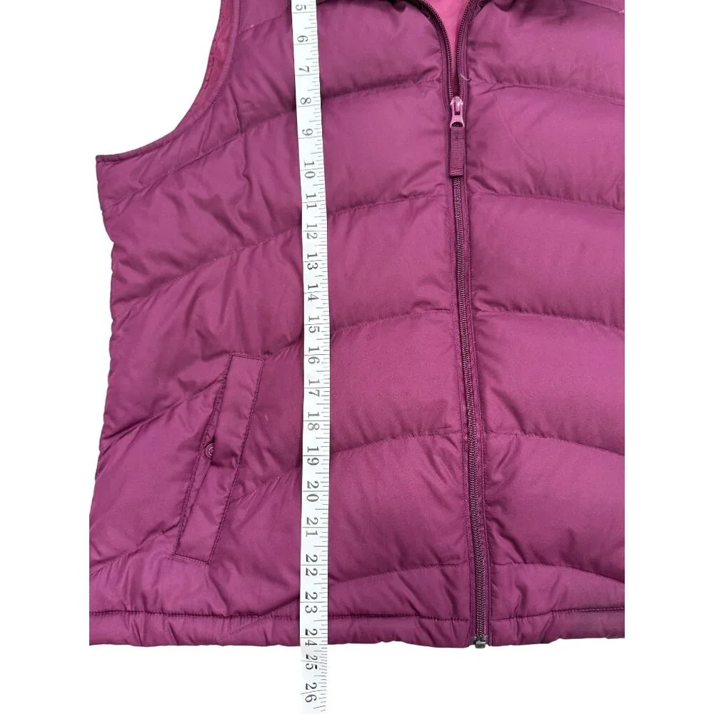 Lands End Womens Size L Petite Quilted Down Puffer Vest Gray-Collar Full-Zip - Picture 7 of 7